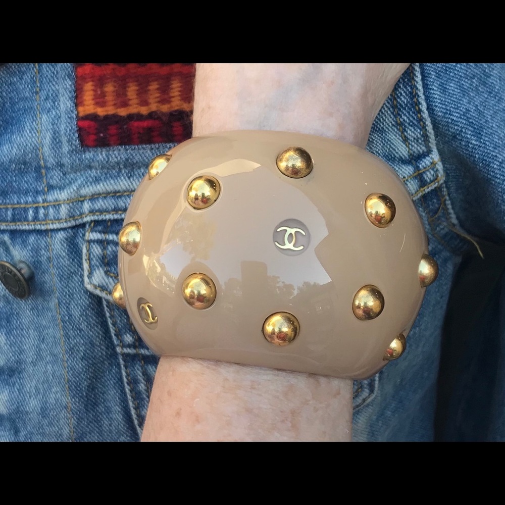 Chanel Logo CC Cuff Bracelet